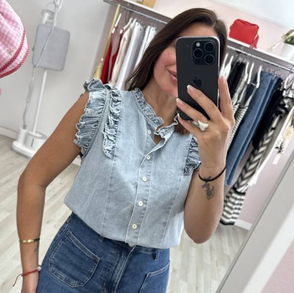 BLUSA DENIM VOLANTES