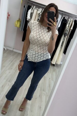 Blusa encaje asimetrica